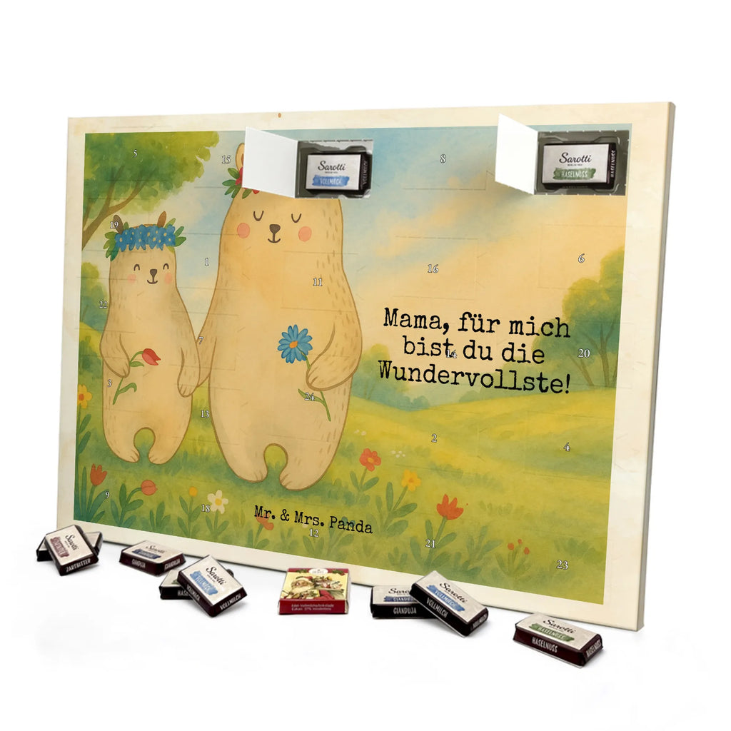 Chocolate advent calendar Bears with flower crown Design Father's Day, Mother's Day, favorite person, gift mommy. mother's day, daughter, daughters, best mommy, world best mommy, bears, favorite mommy, children, role model, child