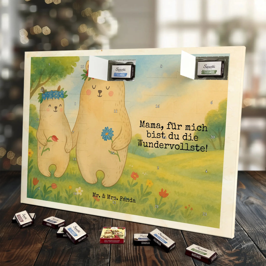 Chocolate advent calendar Bears with flower crown Design Father's Day, Mother's Day, favorite person, gift mommy. mother's day, daughter, daughters, best mommy, world best mommy, bears, favorite mommy, children, role model, child