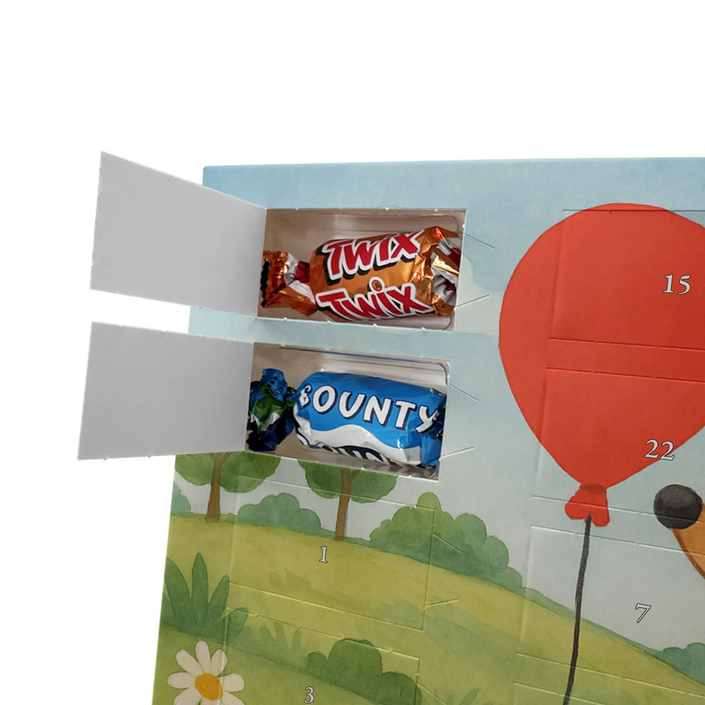 Chocolate advent calendar Hedgehog balloon Design card, gift ideas, gifts, small animals, cute, cute animal motives, hand drawn, funny sayings, good mood, special gifts, animal lover, Balloon, Birthday, Birthday Child