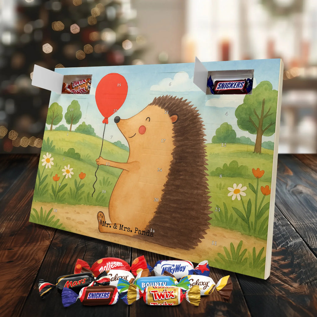 Chocolate advent calendar Hedgehog balloon Design card, gift ideas, gifts, small animals, cute, cute animal motives, hand drawn, funny sayings, good mood, special gifts, animal lover, Balloon, Birthday, Birthday Child