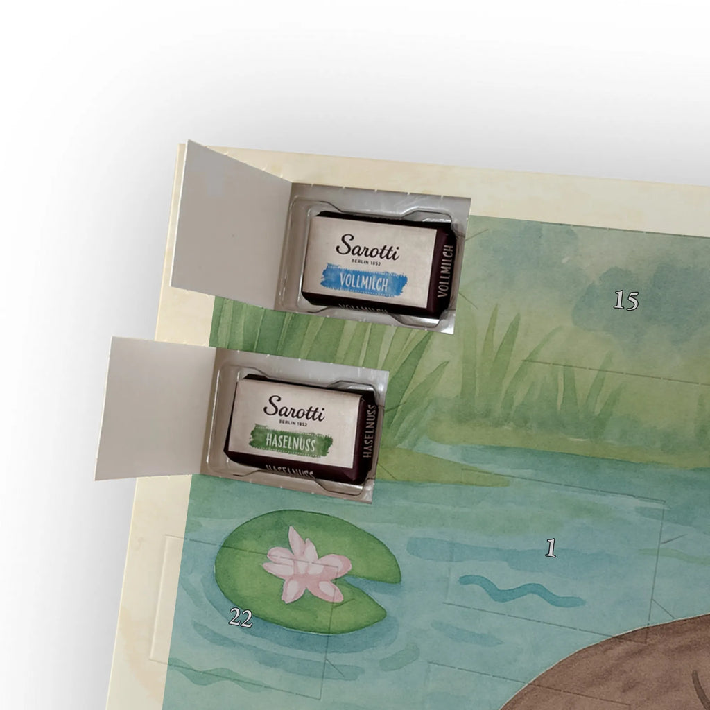 Chocolate advent calendar otter Water Lily Design animal lover, marten, sea otter, European otter, water mammal, aquatic animal, baby otter, predator, water, otter gifts, gift ideas for animal lovers, animal, mammal, water animal, gifts for people in love