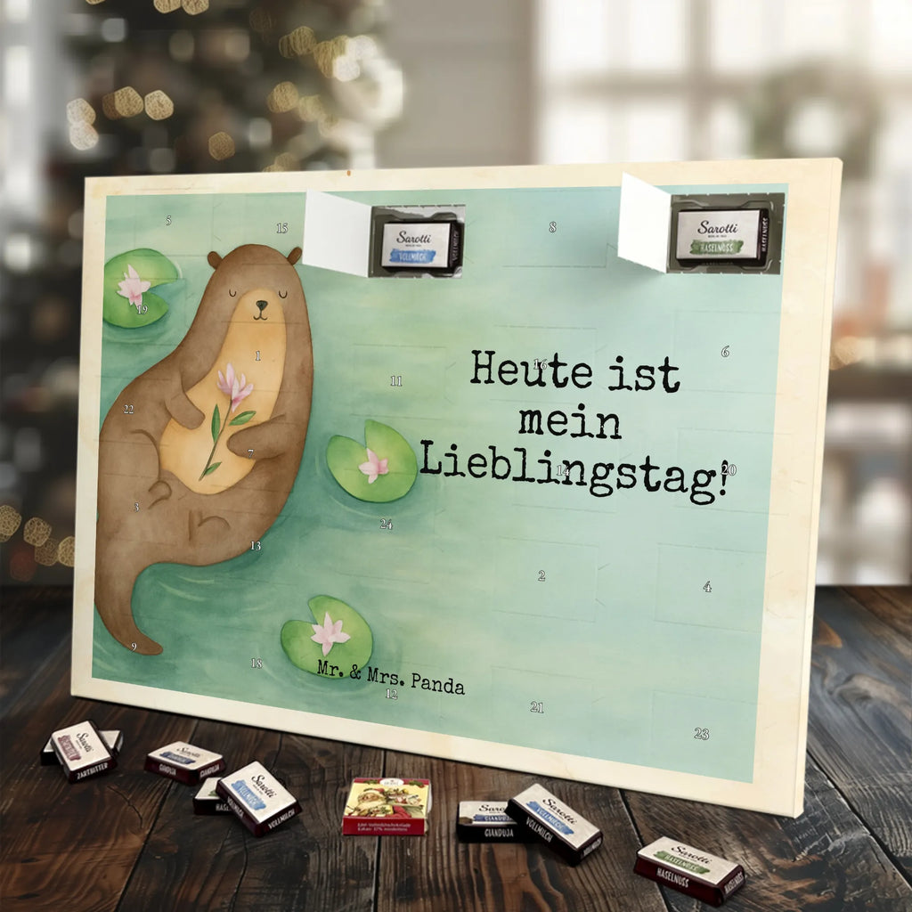 Chocolate advent calendar otter Water Lily Design animal lover, marten, sea otter, European otter, water mammal, aquatic animal, baby otter, predator, water, otter gifts, gift ideas for animal lovers, animal, mammal, water animal, gifts for people in love