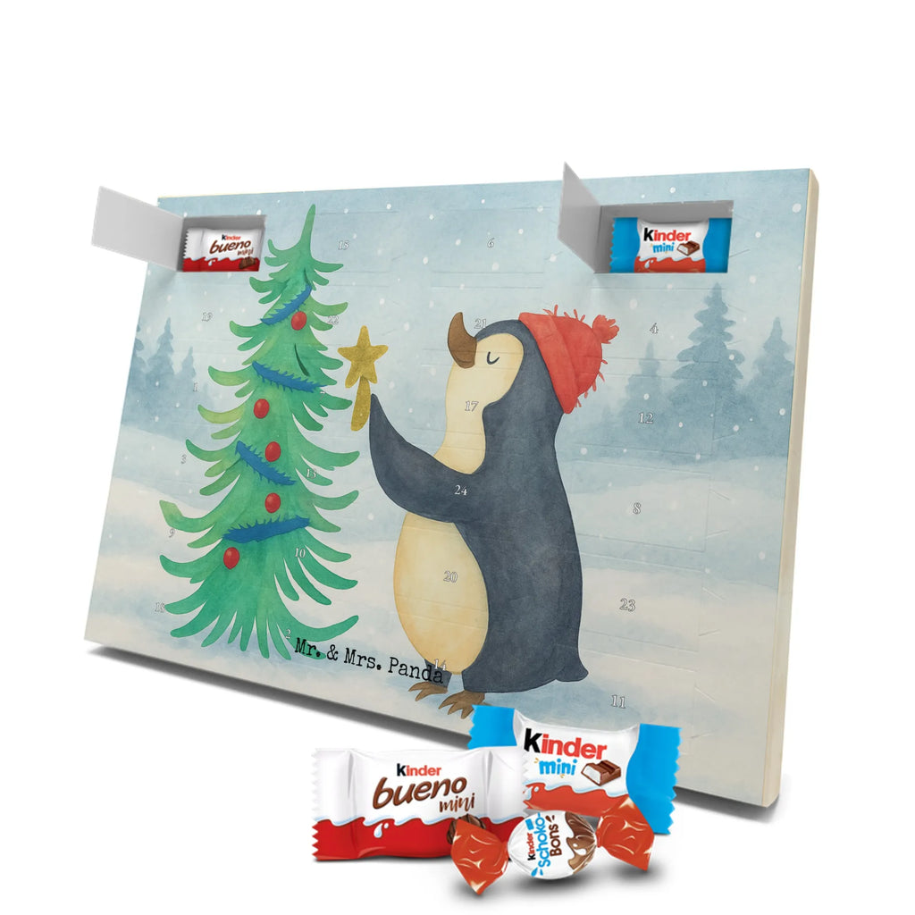 Chocolate advent calendar penguin Christmas tree Design Christmas time, snow