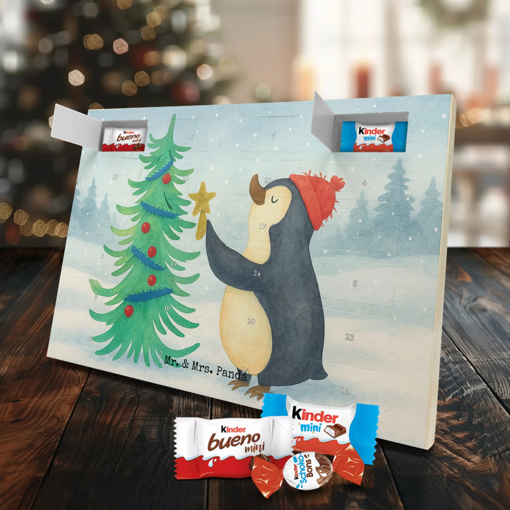 Chocolate advent calendar penguin Christmas tree Design Christmas time, snow