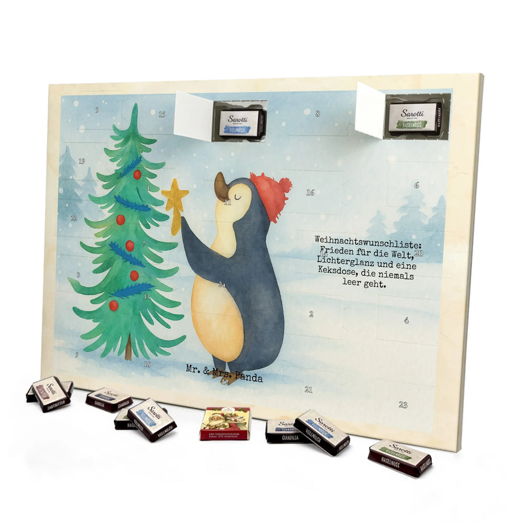 Chocolate advent calendar penguin Christmas tree Design Christmas time, snow