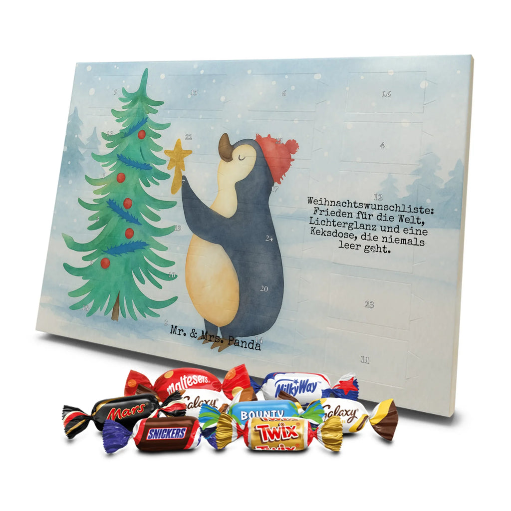 Chocolate advent calendar penguin Christmas tree Design Christmas time, snow