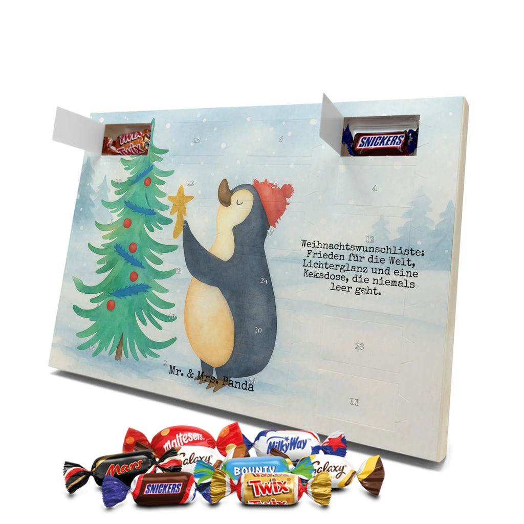Chocolate advent calendar penguin Christmas tree Design Christmas time, snow
