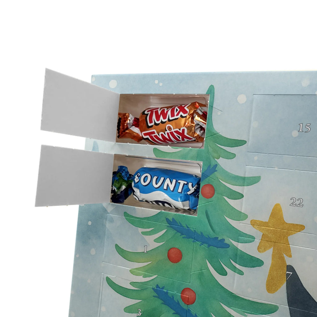 Chocolate advent calendar penguin Christmas tree Design Christmas time, snow