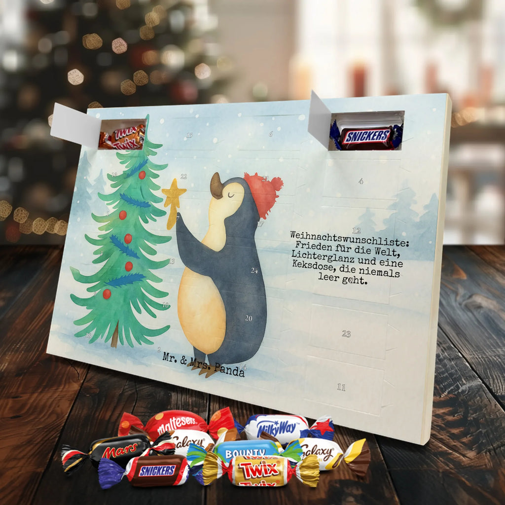 Chocolate advent calendar penguin Christmas tree Design Christmas time, snow