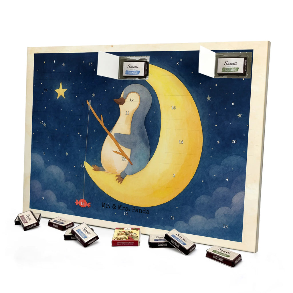 Chocolate advent calendar Penguin moon Design North Pole, Penguins, falling asleep, night's rest, penguins, guest room, bedroom, saying, insomnia, sleep