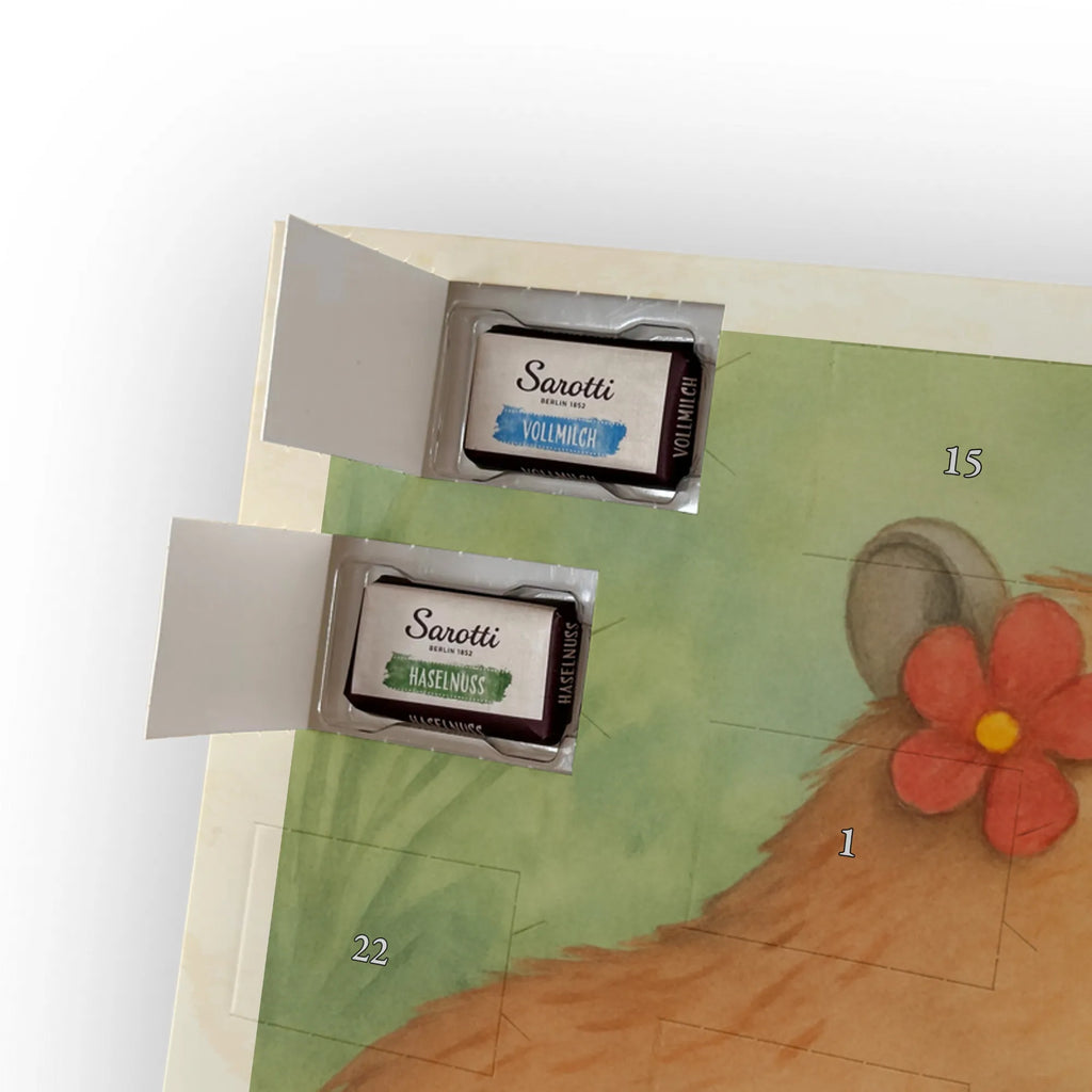 Chocolate advent calendar Capybara flower Design gift ideas, gifts, card, animal lover, special gifts, good mood, funny sayings, hand drawn, cute animal motives, cute, small animals