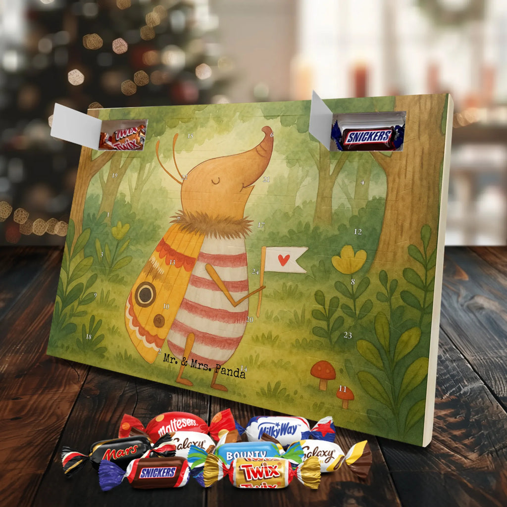 Chocolate advent calendar Moth flag Design card, gift ideas, gifts, small animals, cute, cute animal motives, hand drawn, funny sayings, good mood, special gifts, animal lover, Kitchen decoration, How much does the world cost, Moth, Beetle, Saying funny