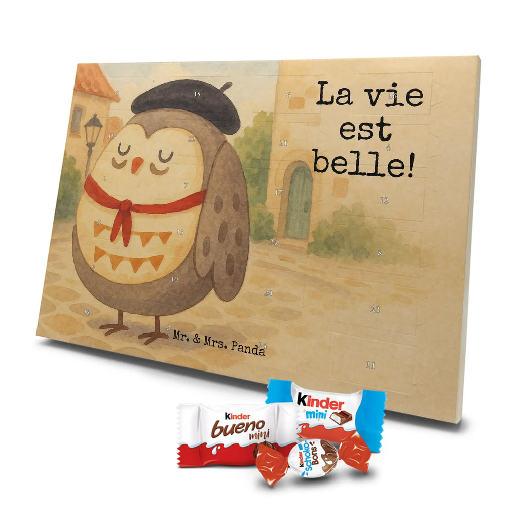 Chocolate advent calendar Owl France Design gift ideas, birthday present, forest animal, bird, nocturnal, illustrated, romantic gift, owl decor, Say beautiful, Life is beautiful, France, Owls, Say French, Owl decoration