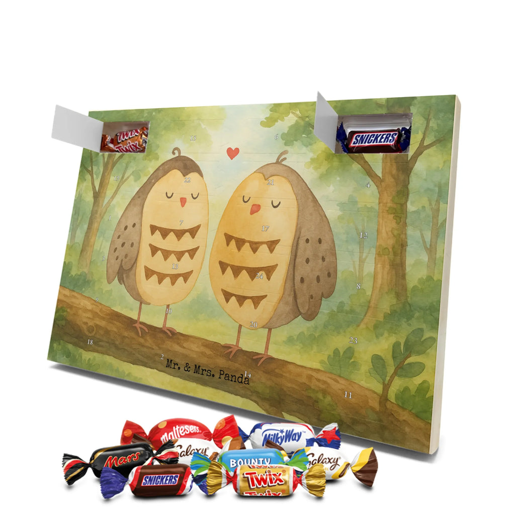 Chocolate advent calendar owls Love Design gift ideas, birthday present, forest animal, bird, nocturnal, illustrated, romantic gift, owl decor, Love saying, Wedding saying, Friend, Owl decoration, Girlfriend gift, Pun funny