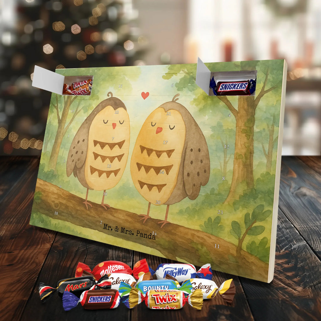 Chocolate advent calendar owls Love Design gift ideas, birthday present, forest animal, bird, nocturnal, illustrated, romantic gift, owl decor, Love saying, Wedding saying, Friend, Owl decoration, Girlfriend gift, Pun funny
