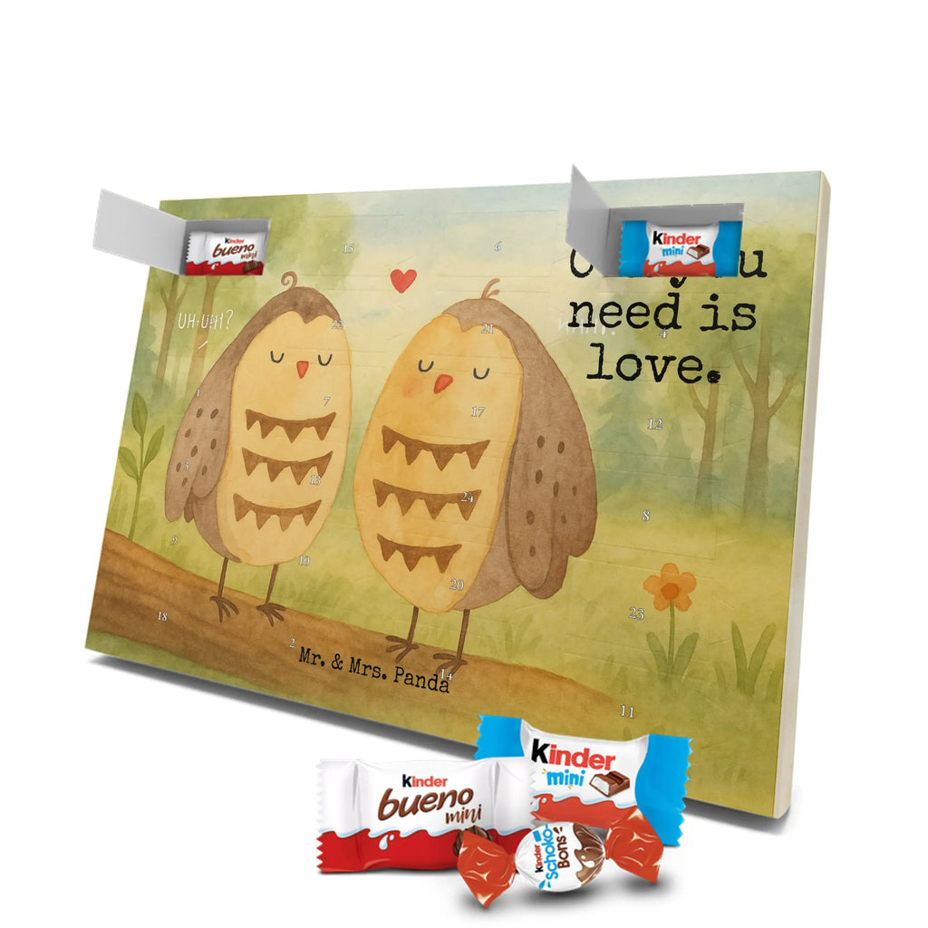 Chocolate advent calendar owls Love Design gift ideas, birthday present, forest animal, bird, nocturnal, illustrated, romantic gift, owl decor, Love saying, Wedding saying, Friend, Owl decoration, Girlfriend gift, Pun funny