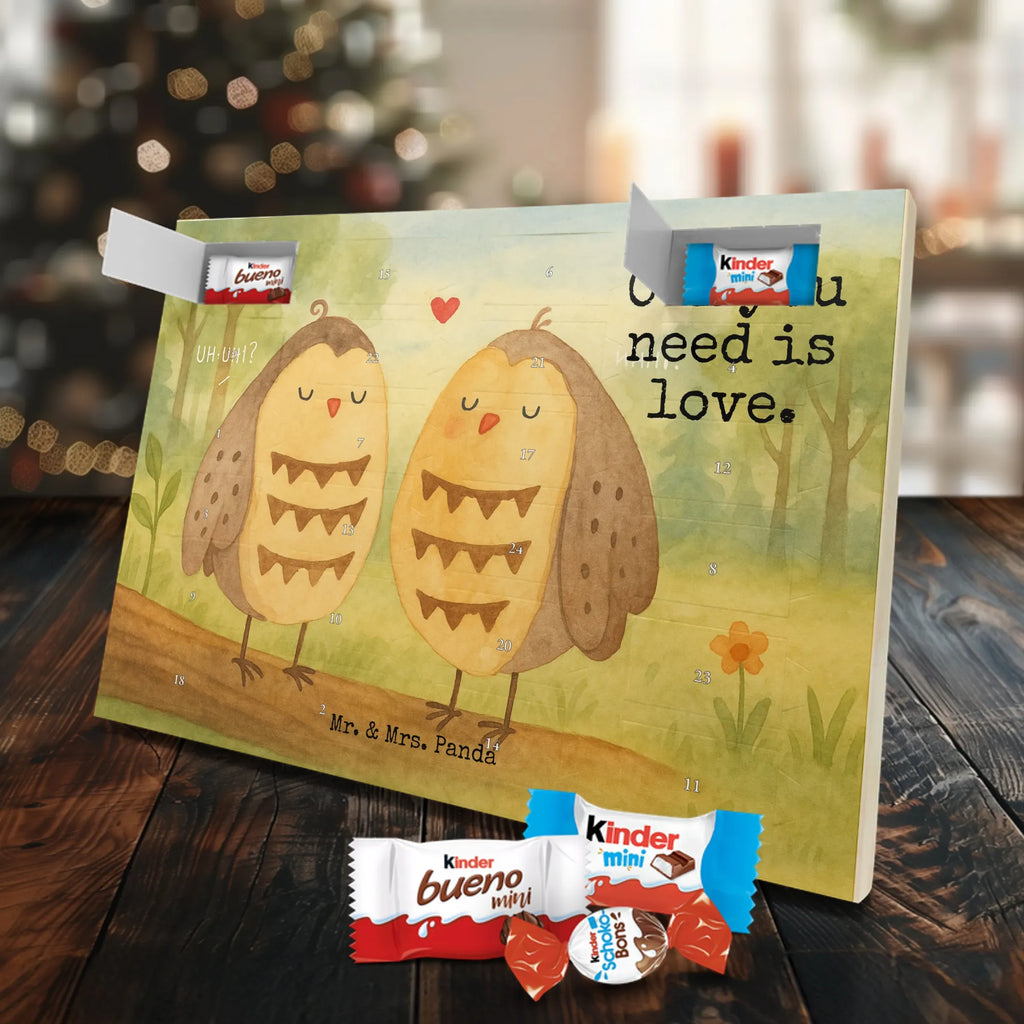 Chocolate advent calendar owls Love Design gift ideas, birthday present, forest animal, bird, nocturnal, illustrated, romantic gift, owl decor, Love saying, Wedding saying, Friend, Owl decoration, Girlfriend gift, Pun funny