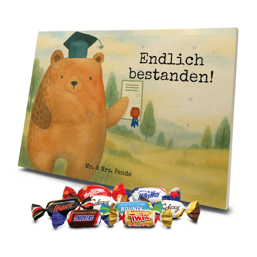 Chocolate advent calendar bear Test Design teddy bear, cuddly toy, diploma, degree, certificate, examinations, examination passed