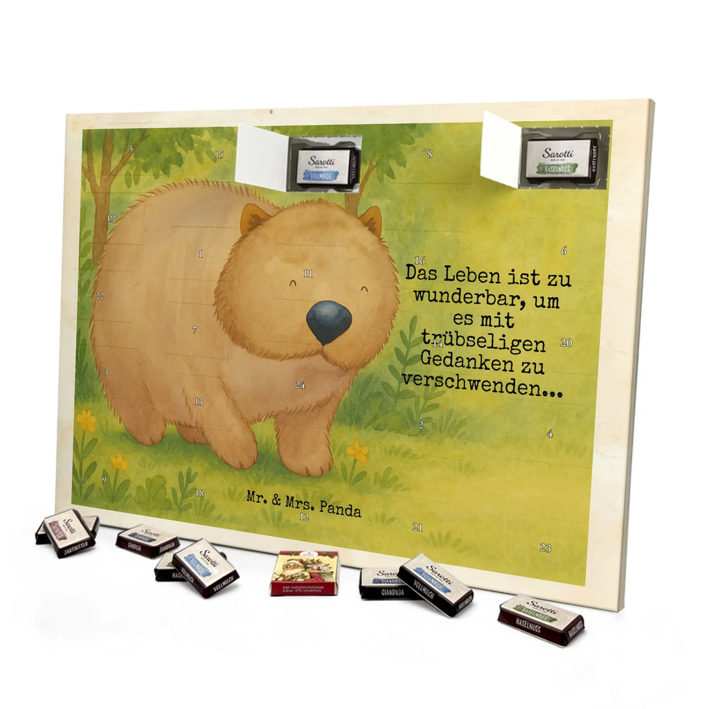 Chocolate advent calendar Wombat Design card, gift ideas, gifts, small animals, cute, cute animal motives, hand drawn, funny sayings, good mood, special gifts, animal lover, saying, life is beautiful, Australia