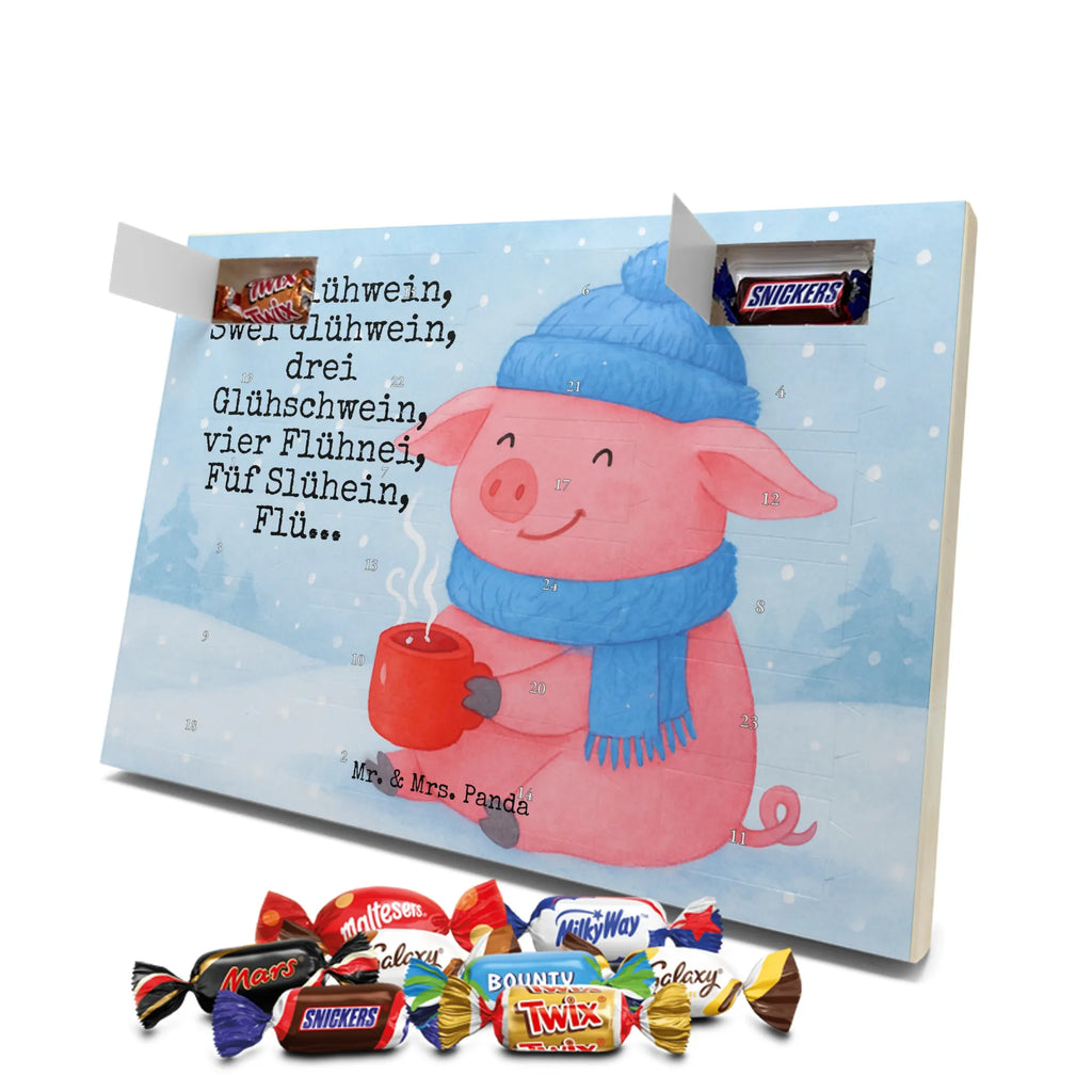 Chocolate advent calendar piggy Mulled wine Design Christmas time, snow, mulled wine, Christmas market, drunk, saying