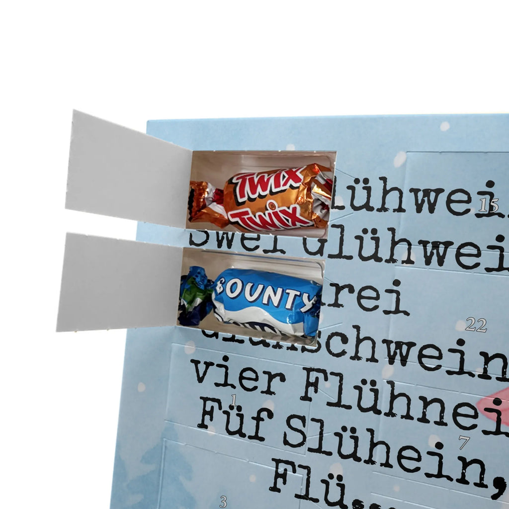 Chocolate advent calendar piggy Mulled wine Design Christmas time, snow, mulled wine, Christmas market, drunk, saying