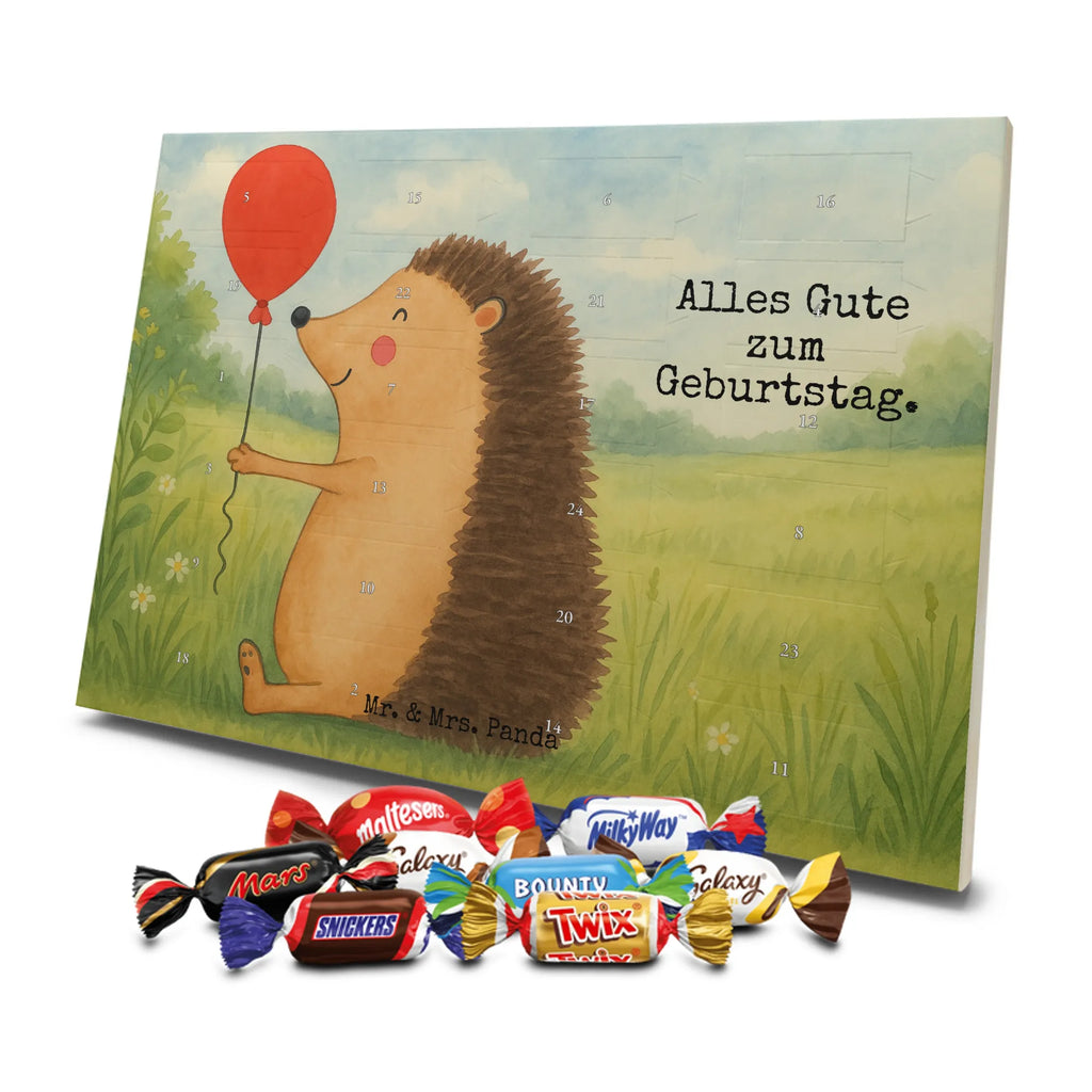 Chocolate advent calendar Hedgehog balloon Design card, gift ideas, gifts, small animals, cute, cute animal motives, hand drawn, funny sayings, good mood, special gifts, animal lover, Balloon, Birthday, Birthday Child