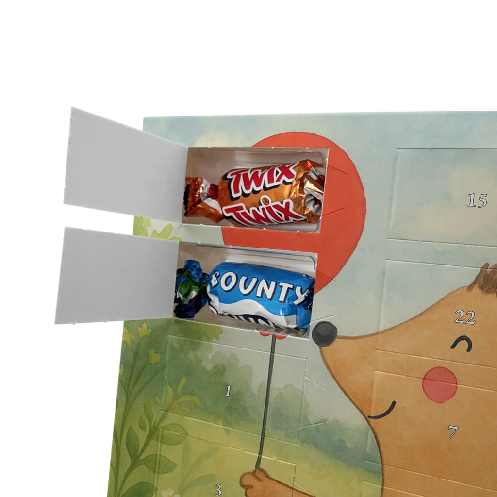 Chocolate advent calendar Hedgehog balloon Design card, gift ideas, gifts, small animals, cute, cute animal motives, hand drawn, funny sayings, good mood, special gifts, animal lover, Balloon, Birthday, Birthday Child