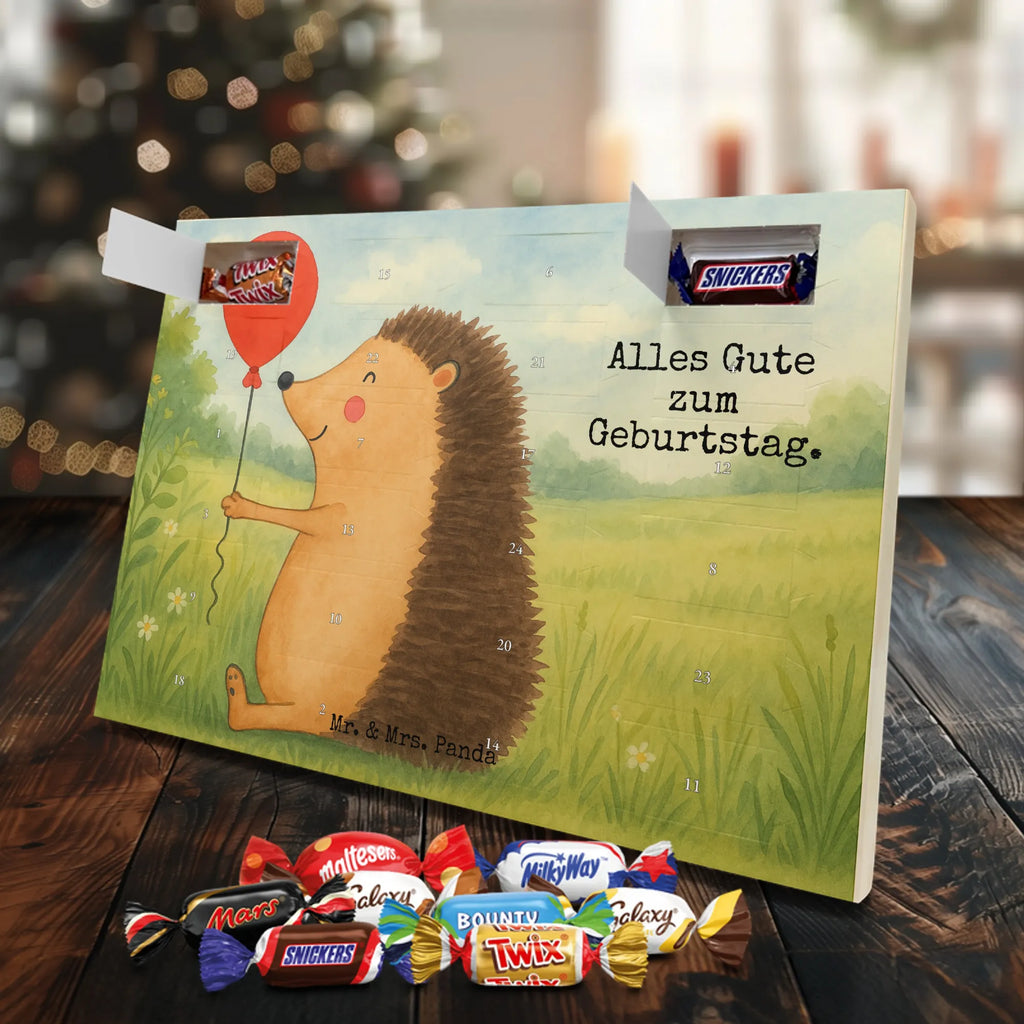 Chocolate advent calendar Hedgehog balloon Design card, gift ideas, gifts, small animals, cute, cute animal motives, hand drawn, funny sayings, good mood, special gifts, animal lover, Balloon, Birthday, Birthday Child