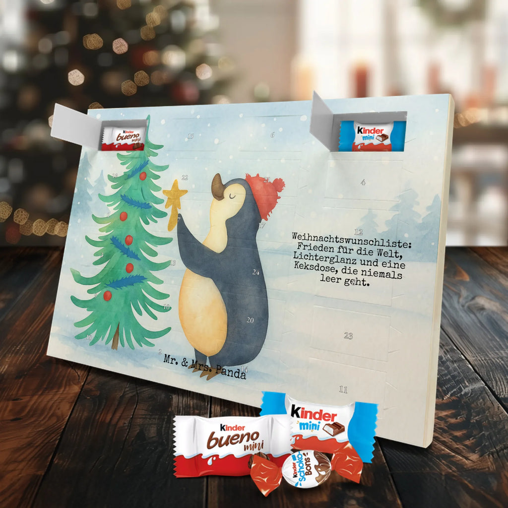 Chocolate advent calendar penguin Christmas tree Design Christmas time, snow