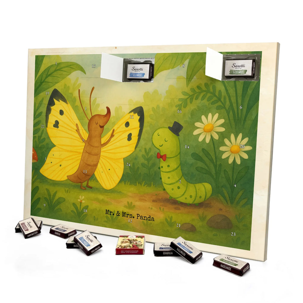 Chocolate advent calendar Caterpillar butterfly Design card, gift ideas, gifts, small animals, cute, cute animal motives, hand drawn, funny sayings, good mood, special gifts, animal lover, development, Caterpillar, butterfly, lemon butterfly, growing up, cocoon, hat, beauty