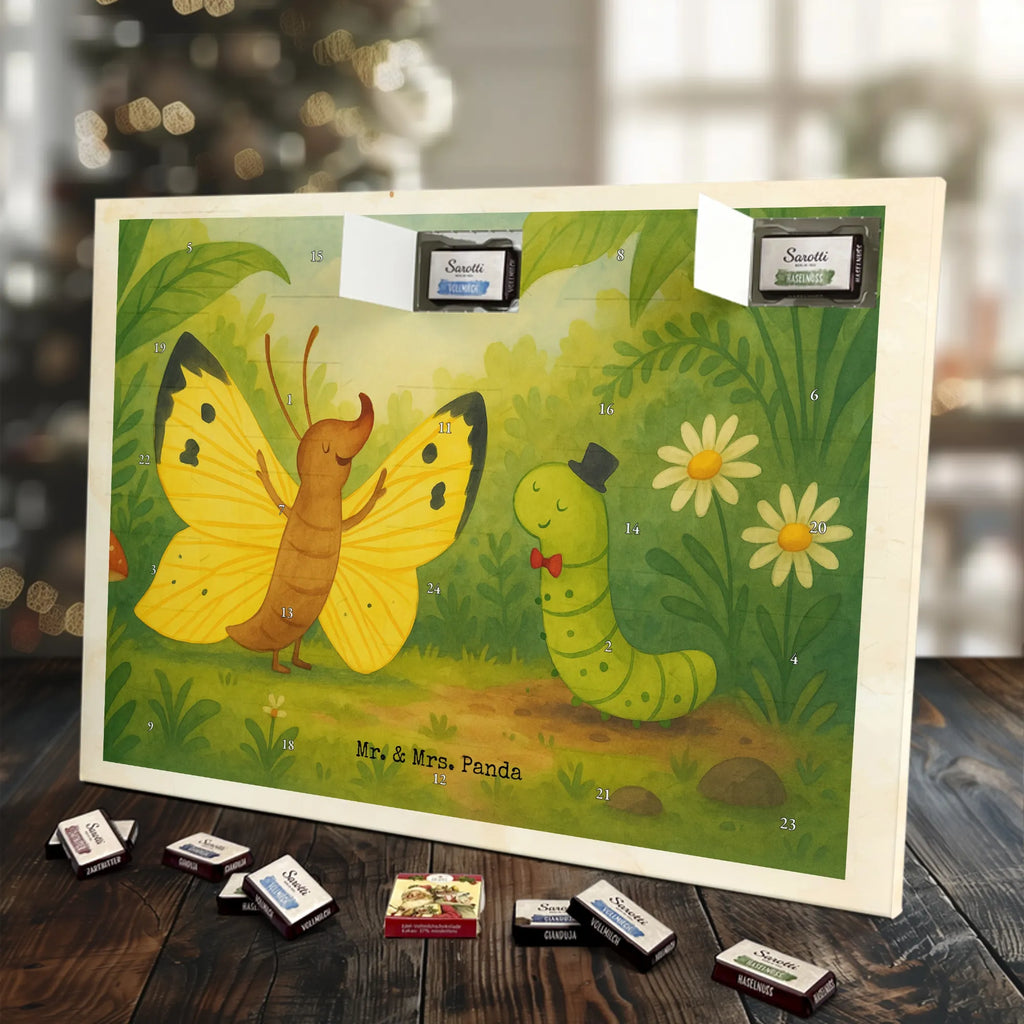 Chocolate advent calendar Caterpillar butterfly Design card, gift ideas, gifts, small animals, cute, cute animal motives, hand drawn, funny sayings, good mood, special gifts, animal lover, development, Caterpillar, butterfly, lemon butterfly, growing up, cocoon, hat, beauty