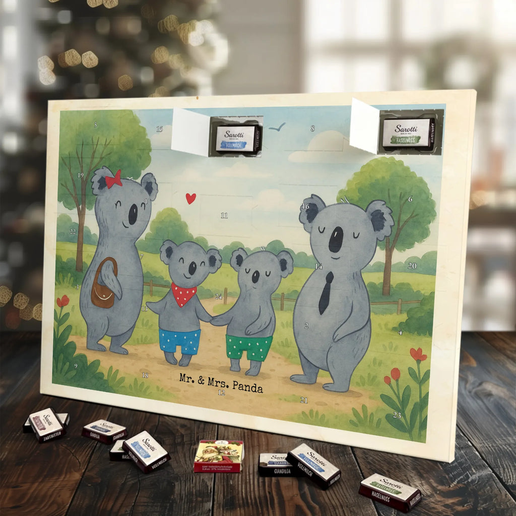 Chocolate advent calendar Koala family with two kids Design Father's Day, Mother's Day, favourite family, family time, koala family, best family, koala bear, family life
