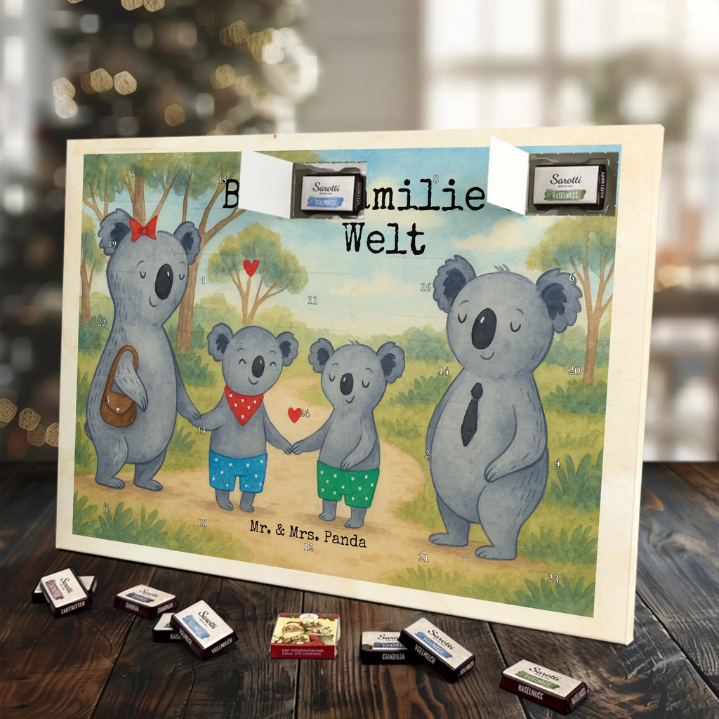 Chocolate advent calendar Koala family with two kids Design Father's Day, Mother's Day, favourite family, family time, koala family, best family, koala bear, family life