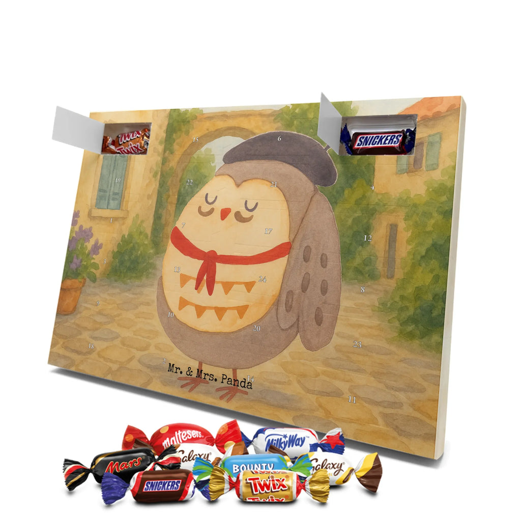 Chocolate advent calendar Owl France Design gift ideas, birthday present, forest animal, bird, nocturnal, illustrated, romantic gift, owl decor, Say beautiful, Life is beautiful, France, Owls, Say French, Owl decoration