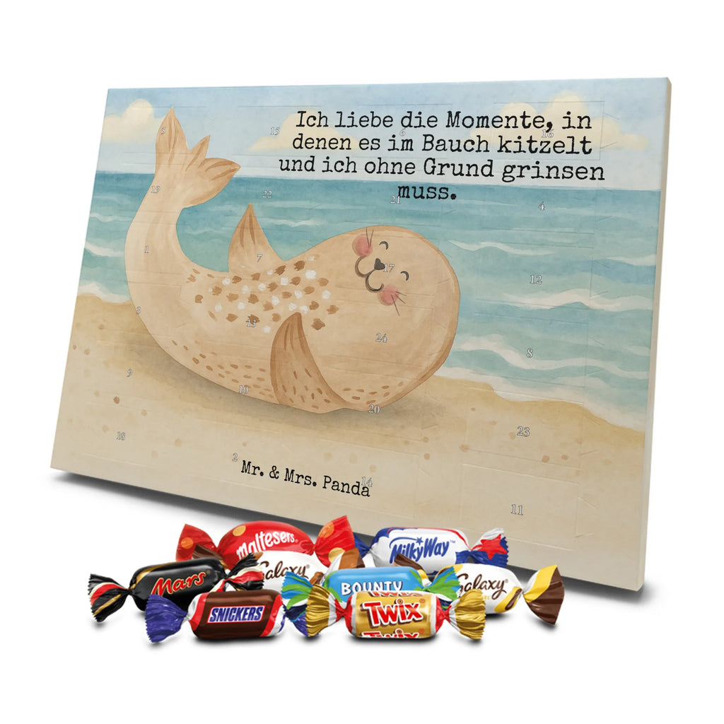 Chocolate advent calendar seal Lay Design card, gift ideas, gifts, small animals, cute, cute animal motives, hand drawn, funny sayings, good mood, special gifts, animal lover, Baltic Sea, seals, Seal, laughter, sea animal, North Sea, joy