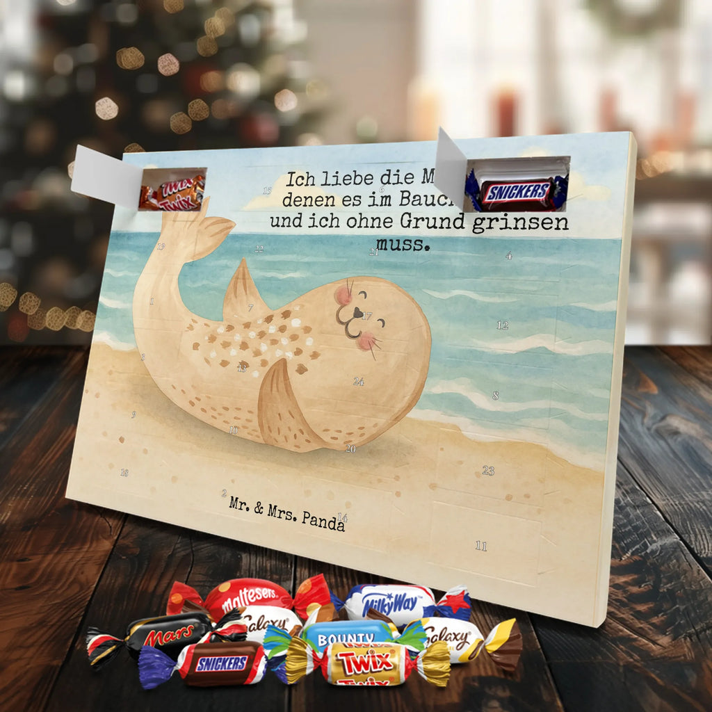 Chocolate advent calendar seal Lay Design card, gift ideas, gifts, small animals, cute, cute animal motives, hand drawn, funny sayings, good mood, special gifts, animal lover, Baltic Sea, seals, Seal, laughter, sea animal, North Sea, joy