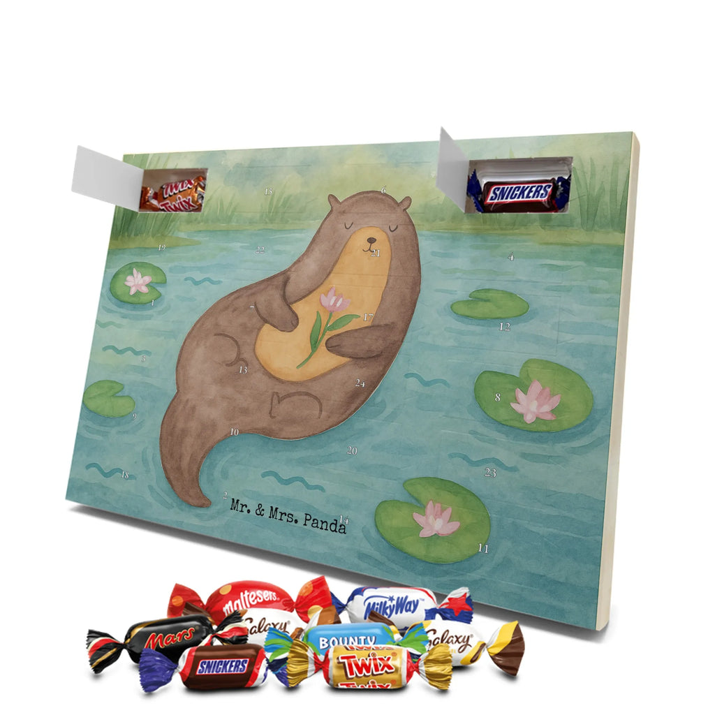 Chocolate advent calendar otter Water Lily Design animal lover, marten, sea otter, European otter, water mammal, aquatic animal, baby otter, predator, water, otter gifts, gift ideas for animal lovers, animal, mammal, water animal, gifts for people in love