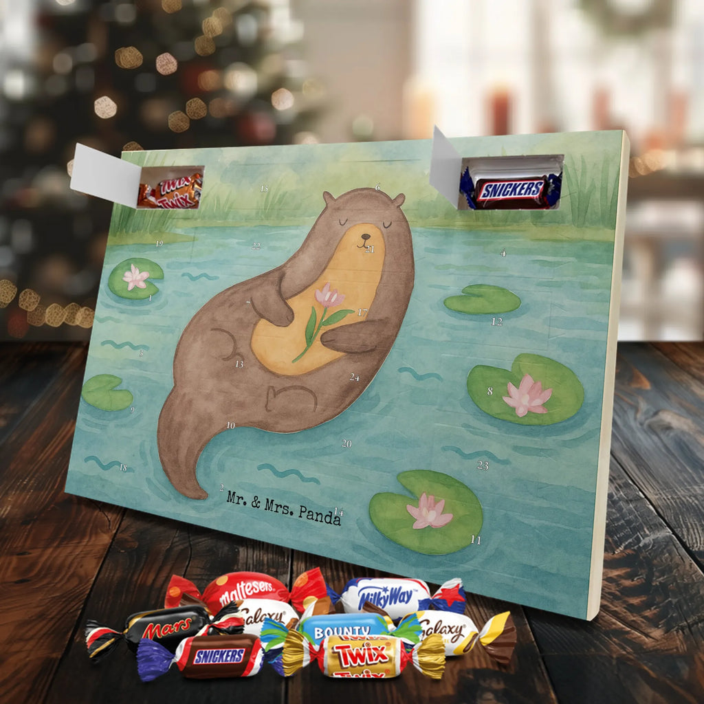 Chocolate advent calendar otter Water Lily Design animal lover, marten, sea otter, European otter, water mammal, aquatic animal, baby otter, predator, water, otter gifts, gift ideas for animal lovers, animal, mammal, water animal, gifts for people in love