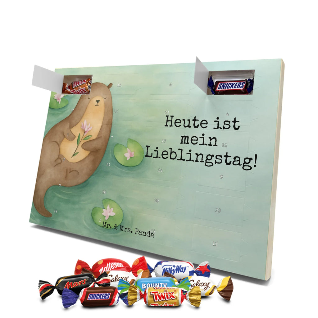 Chocolate advent calendar otter Water Lily Design animal lover, marten, sea otter, European otter, water mammal, aquatic animal, baby otter, predator, water, otter gifts, gift ideas for animal lovers, animal, mammal, water animal, gifts for people in love