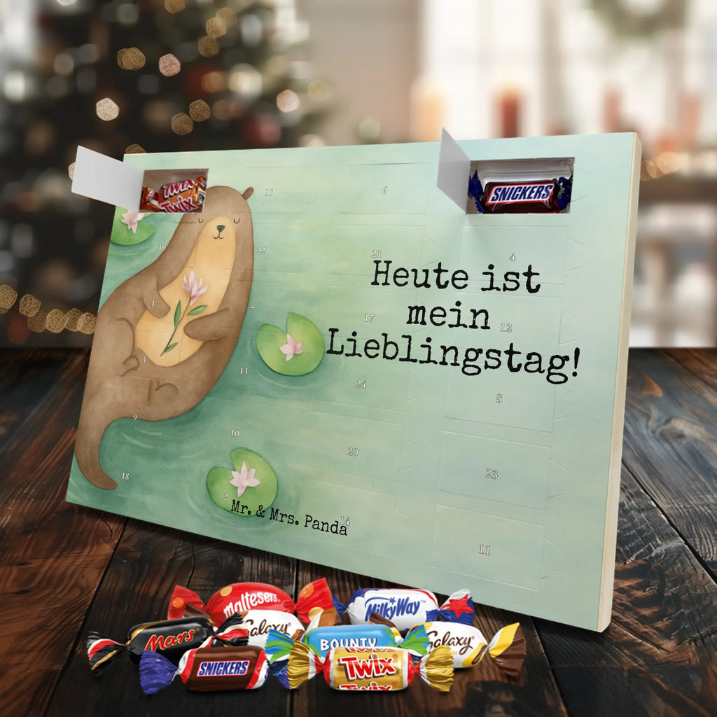 Chocolate advent calendar otter Water Lily Design animal lover, marten, sea otter, European otter, water mammal, aquatic animal, baby otter, predator, water, otter gifts, gift ideas for animal lovers, animal, mammal, water animal, gifts for people in love