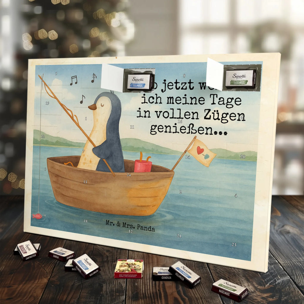 Chocolate advent calendar Penguin fishing boat Design North Pole, Penguins, boat, divorce, fishing boat, gift idea heartache, penguins, new beginning, enjoy, fishing, love of life, new start, separation