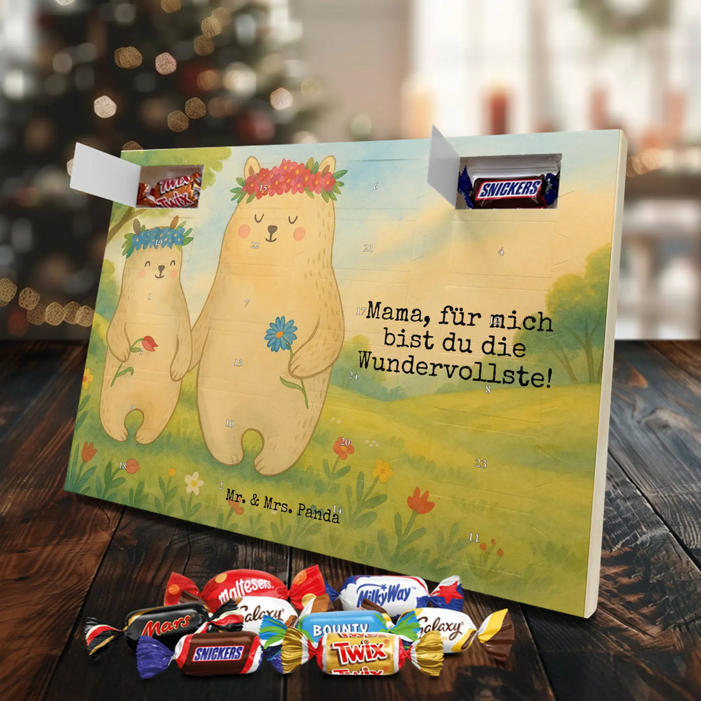 Chocolate advent calendar Bears with flower crown Design Father's Day, Mother's Day, favorite person, gift mommy. mother's day, daughter, daughters, best mommy, world best mommy, bears, favorite mommy, children, role model, child