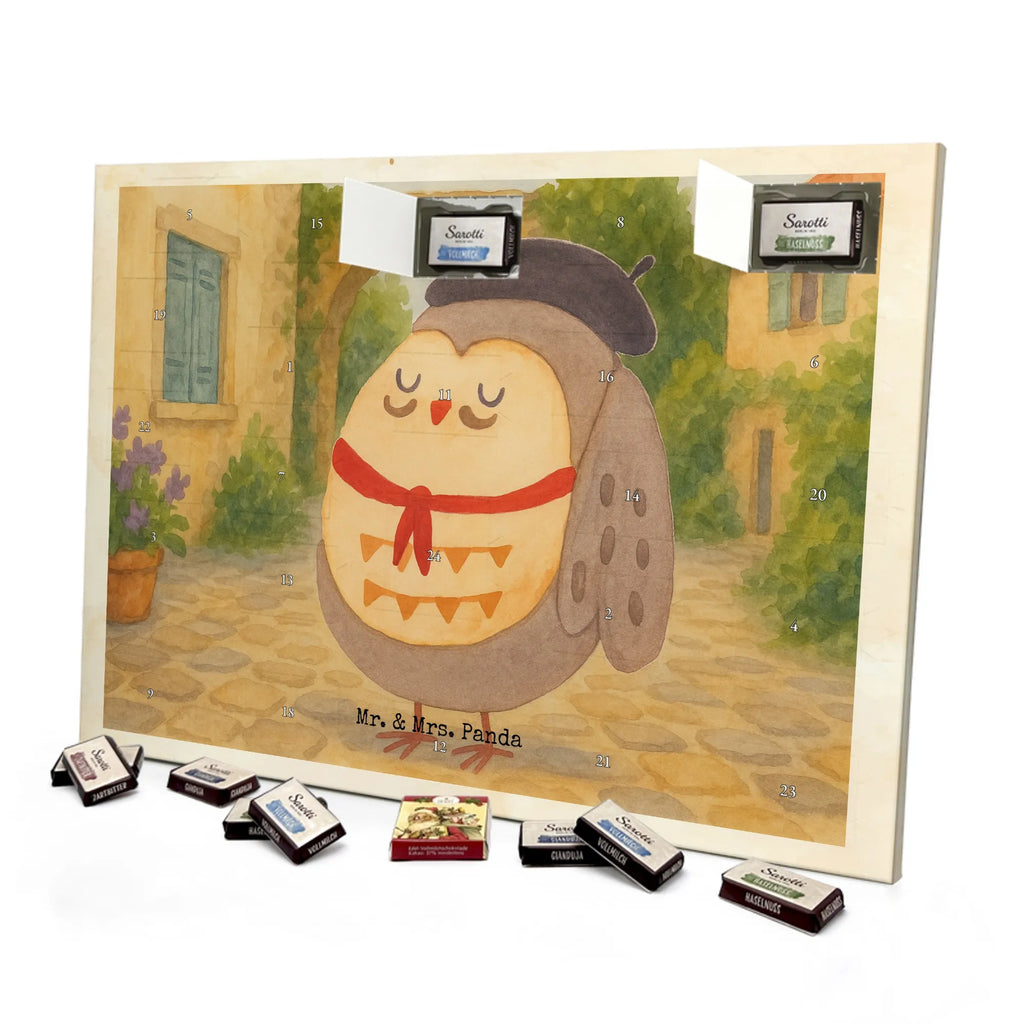Chocolate advent calendar Owl France Design gift ideas, birthday present, forest animal, bird, nocturnal, illustrated, romantic gift, owl decor, Say beautiful, Life is beautiful, France, Owls, Say French, Owl decoration