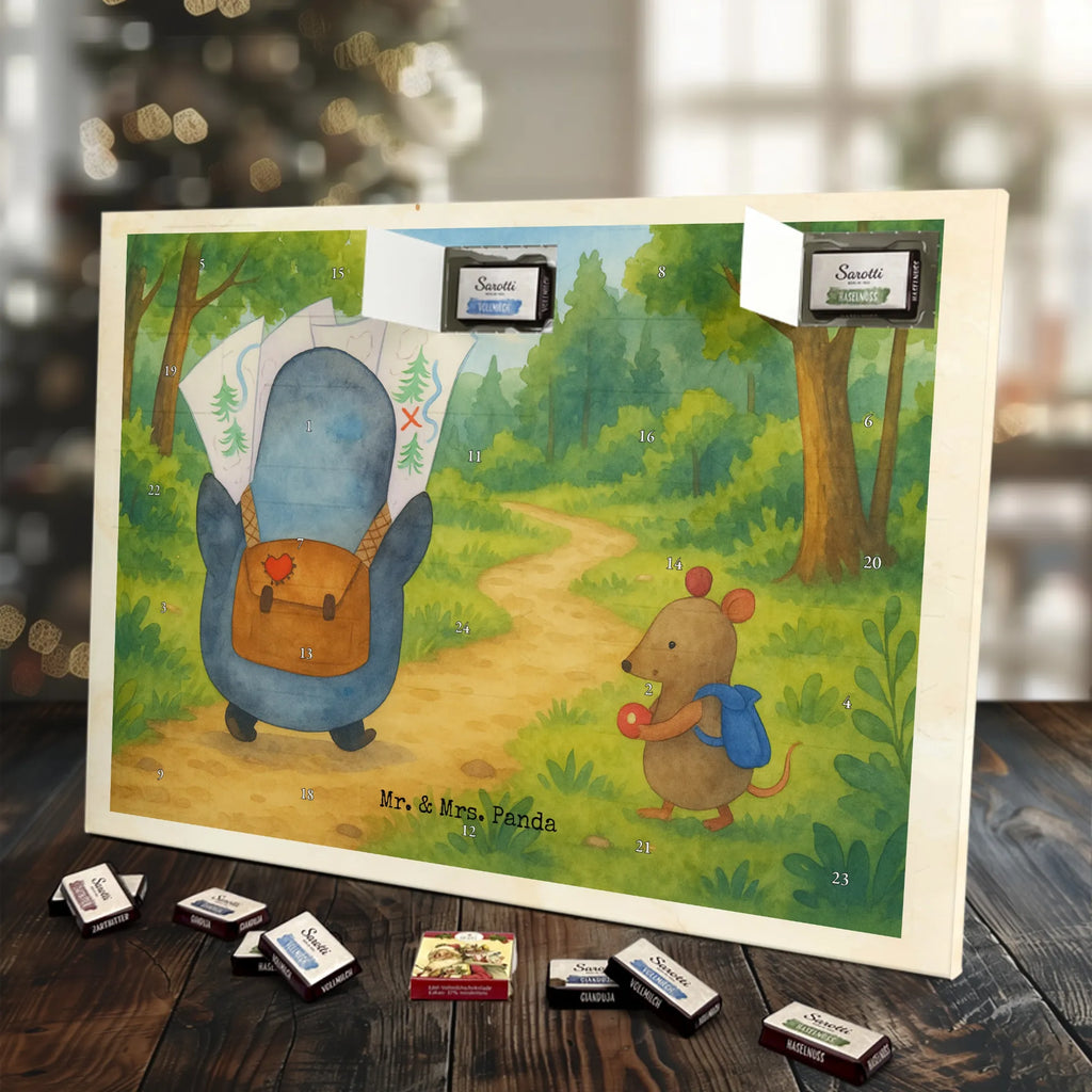 Chocolate advent calendar Penguin & Mouse Hiker Design North Pole, Penguins, adventurer, hiking, adventure, penguins, road trip, excursion