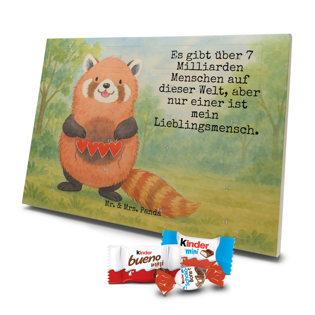 Chocolate advent calendar red panda Design card, gift ideas, gifts, small animals, cute, cute animal motives, hand drawn, funny sayings, good mood, special gifts, animal lover, darling, favourite person, red, heart