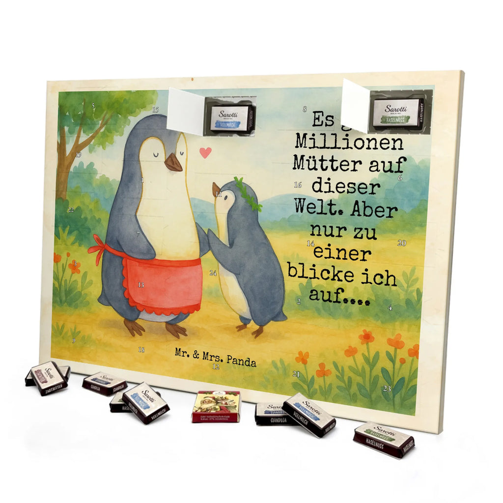 Chocolate advent calendar Penguin with child Design Father's Day, Mother's Day, Mother, Mummy, Gift, Birthday
