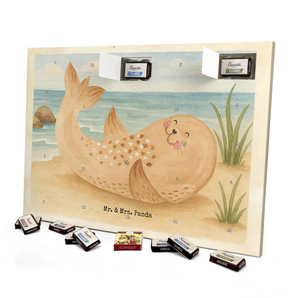 Chocolate advent calendar seal Lay Design card, gift ideas, gifts, small animals, cute, cute animal motives, hand drawn, funny sayings, good mood, special gifts, animal lover, Baltic Sea, seals, Seal, laughter, sea animal, North Sea, joy