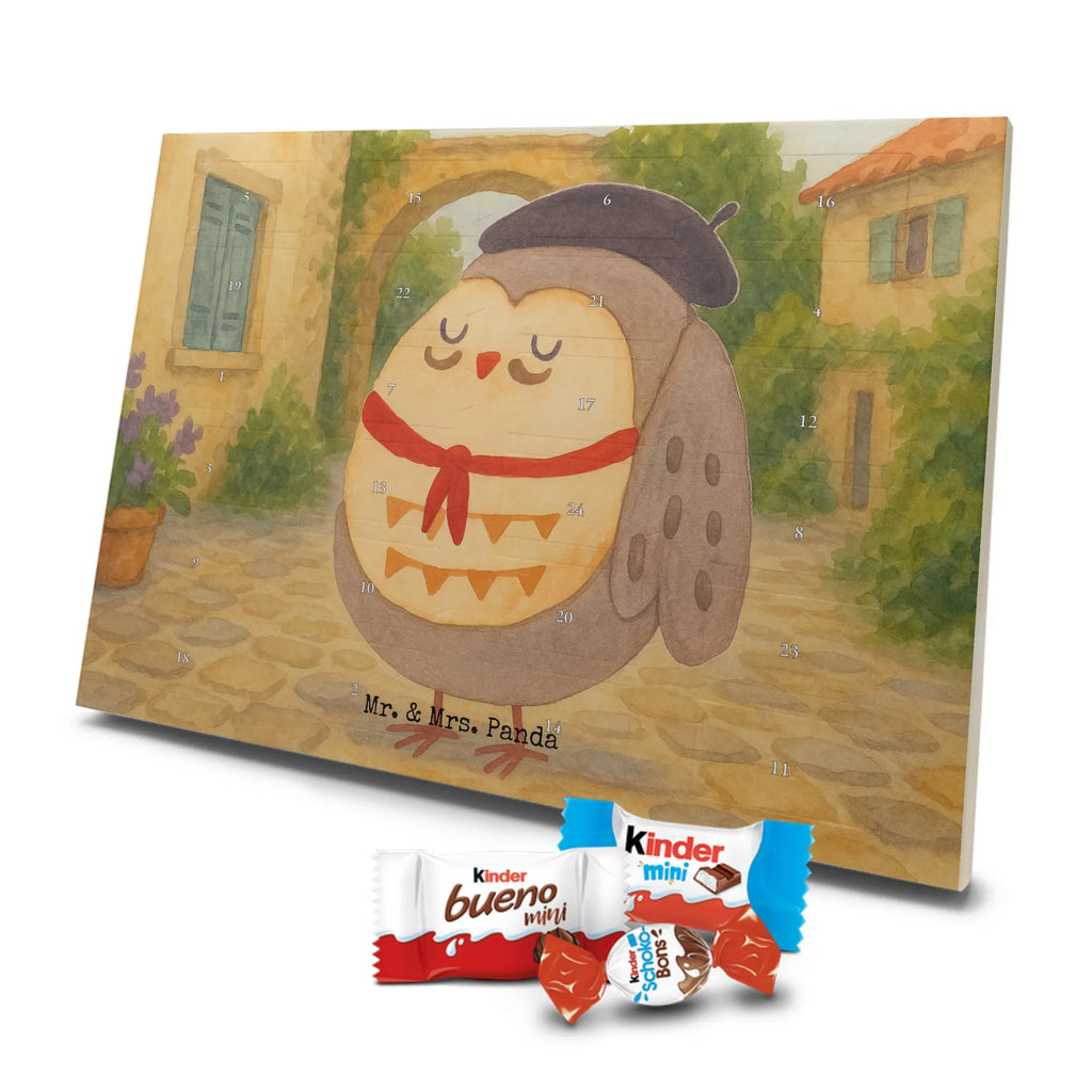 Chocolate advent calendar Owl France Design gift ideas, birthday present, forest animal, bird, nocturnal, illustrated, romantic gift, owl decor, Say beautiful, Life is beautiful, France, Owls, Say French, Owl decoration