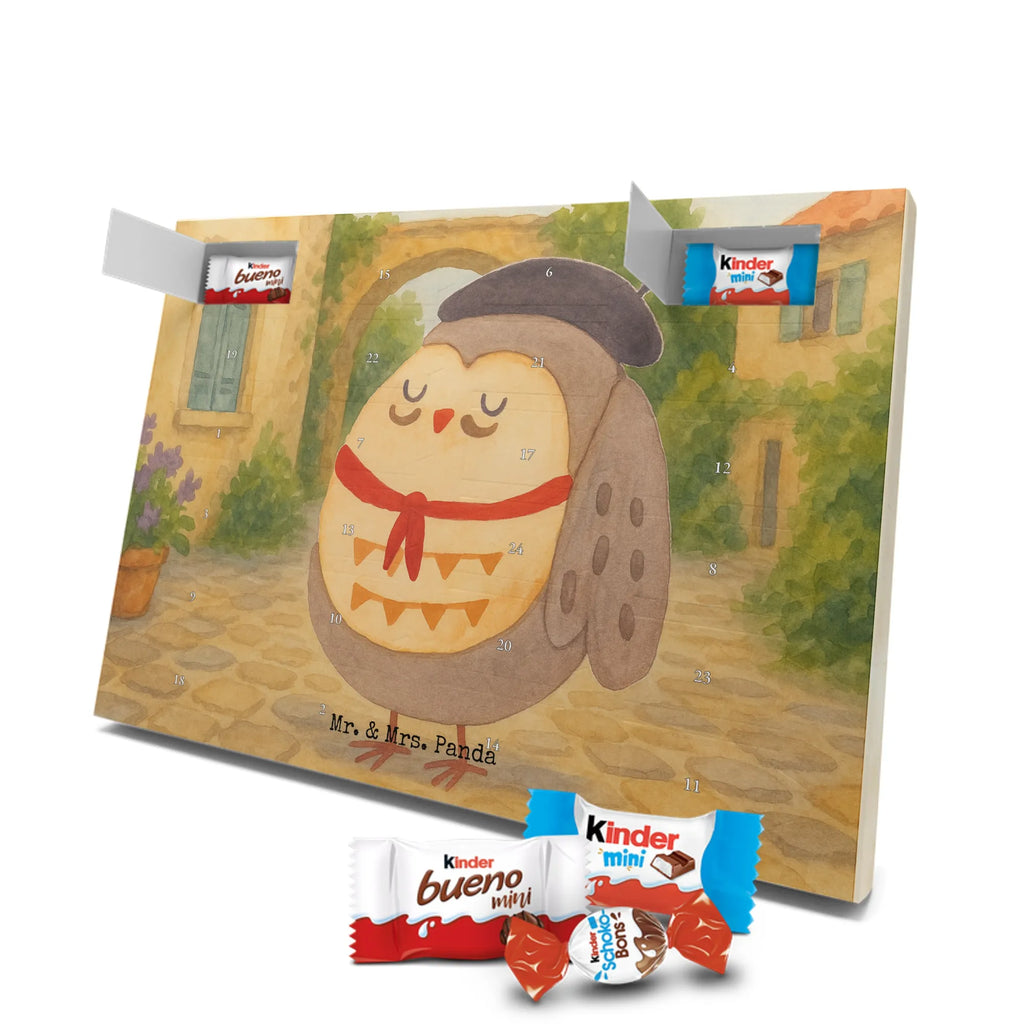 Chocolate advent calendar Owl France Design gift ideas, birthday present, forest animal, bird, nocturnal, illustrated, romantic gift, owl decor, Say beautiful, Life is beautiful, France, Owls, Say French, Owl decoration