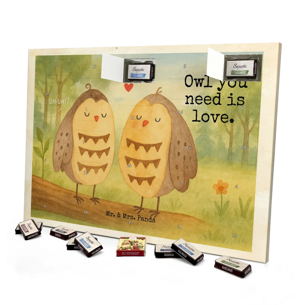 Chocolate advent calendar owls Love Design gift ideas, birthday present, forest animal, bird, nocturnal, illustrated, romantic gift, owl decor, Love saying, Wedding saying, Friend, Owl decoration, Girlfriend gift, Pun funny